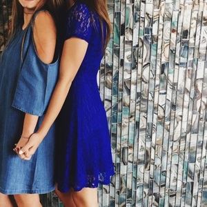 Blue floral dress